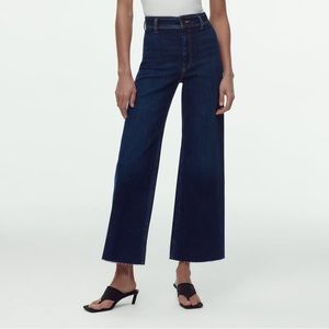 Zara High Waisted and Wise Leg Denim- The Marine Straight Jean